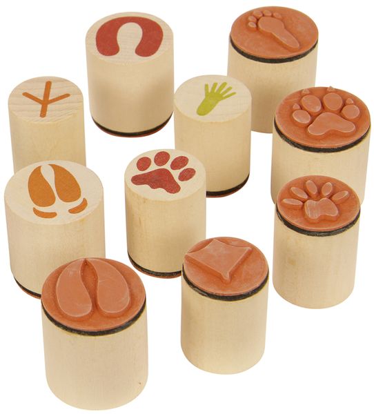 holz, stempel, spielzeug, puzzle, pawprint