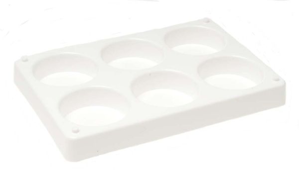 6er Tempera-Palette, unbefüllt, für 55mm Blöcke  6er Tempera-Palette, unbefüllt, für 55mm Blöcke