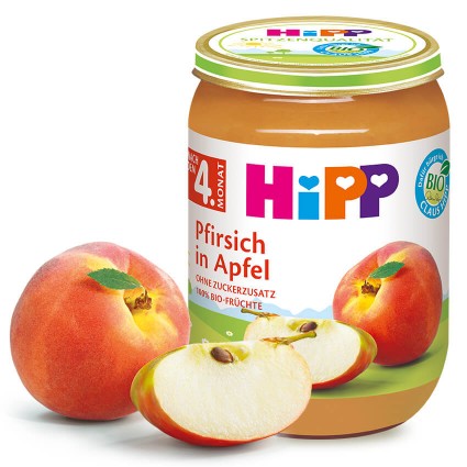 HIPP Pfirsich in Apfel (nach dem 4. Monat), 6x190 g HIPP Pfirsich in Apfel (nach dem 4. Monat), 6x190 g