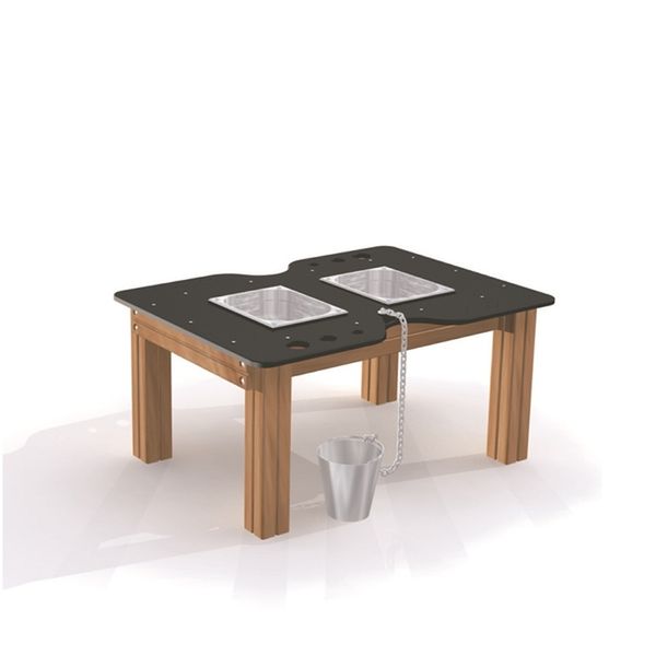 Kindertisch, Spielzeugtisch, Sandkasten, Holztisch, Doppelloch-Tischplatte
