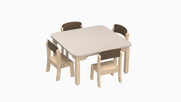 MATHOU Tisch-Stuhl-Kombination - 4 Stühle, 1 quadratischer Tisch, 10 Jahre Garantie