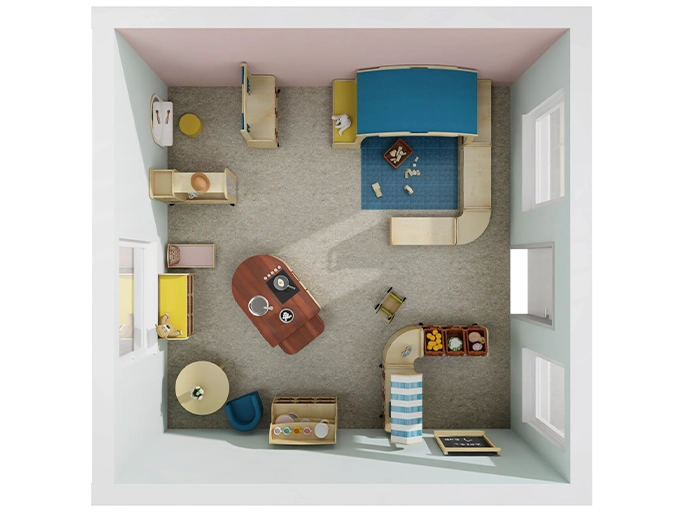 Darstellung eines Rollenspielraumes in der Kita