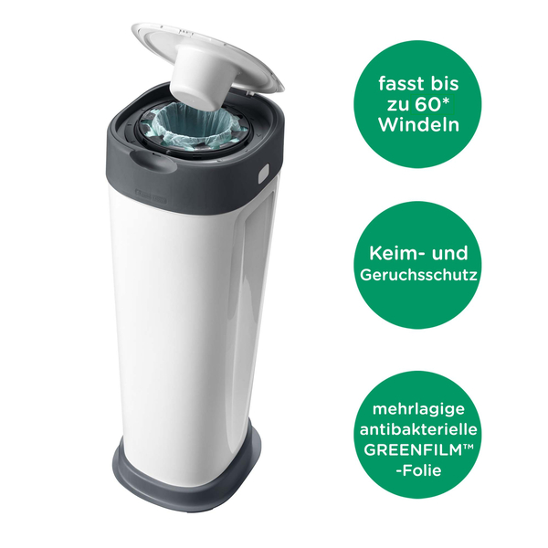 Tommee Tippee Windeleimer Twist & Click Sangenic XL, weiß, für ca. 50 Windeln