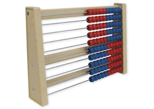 Rechenrahmen für 100-er Zahlenraum, rot/blau