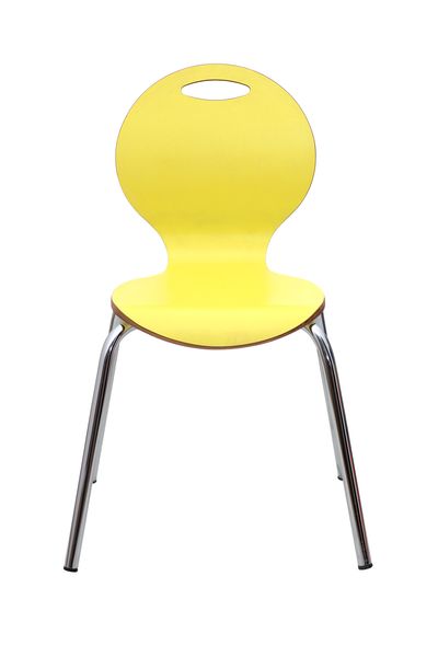 Stuhl, Kinderstuhl, Kunststoffstuhl, Gelb, Gepolsterte Sitzfläche