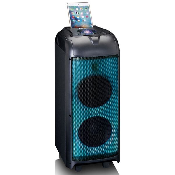 sprecher, lautsprecher, karaoke?, portabel, blau?