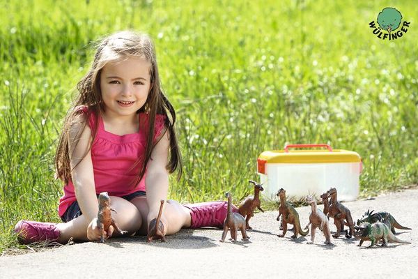 Kinder, Spielzeug, Dinosaurier, Picknick, Spielset