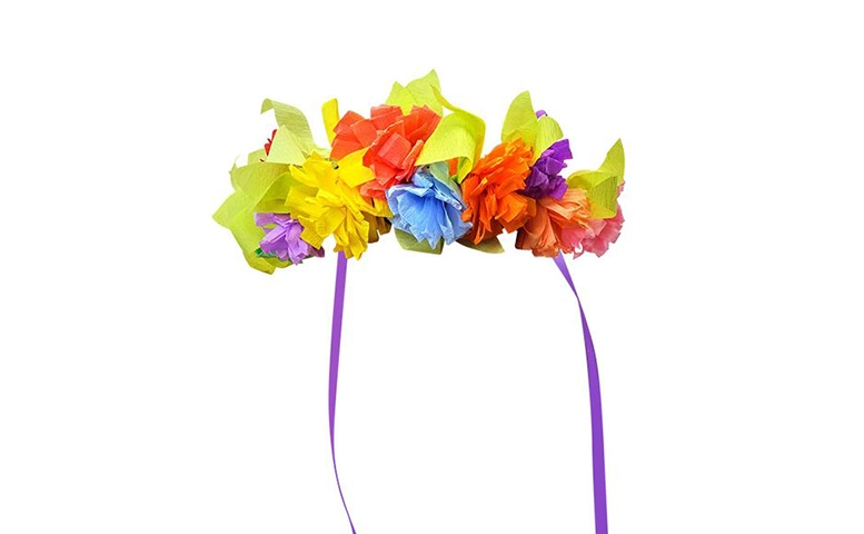 Titelbilder der Bastelanleitung für ein Blumenkopfkranz