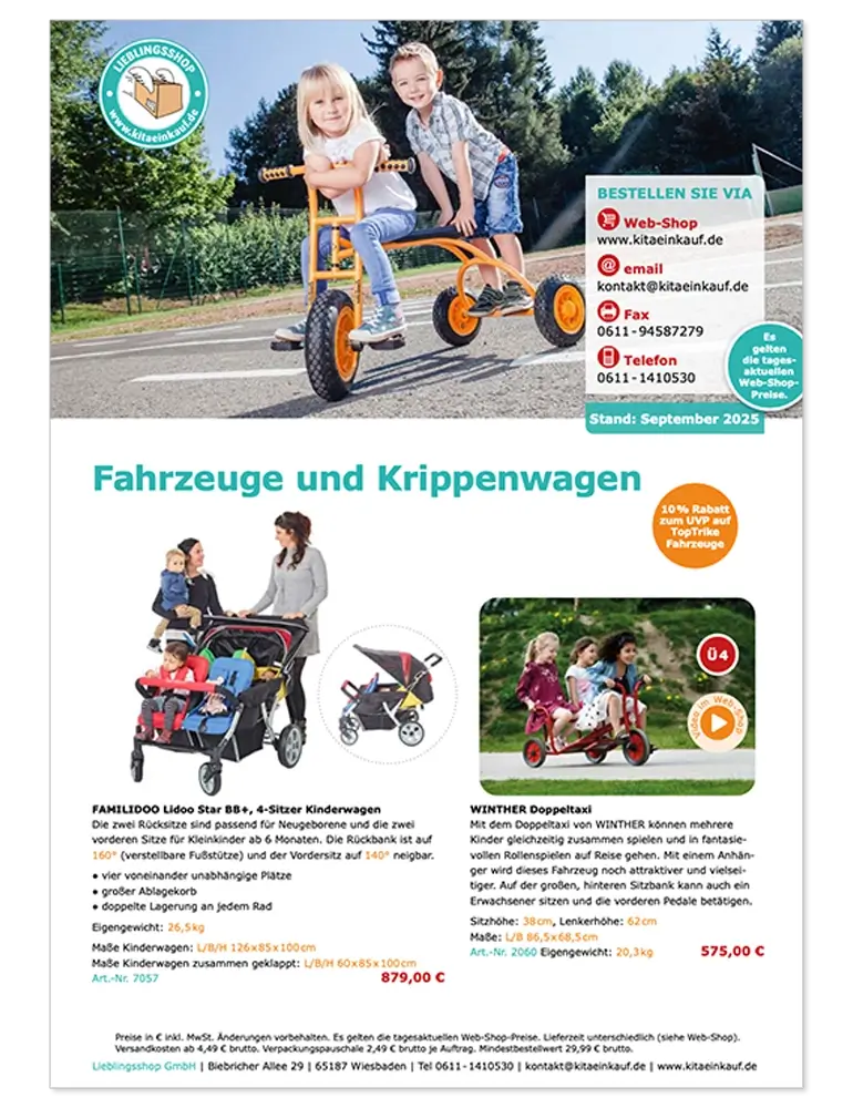 Titelseite des Fahrzeuge-Flyers
