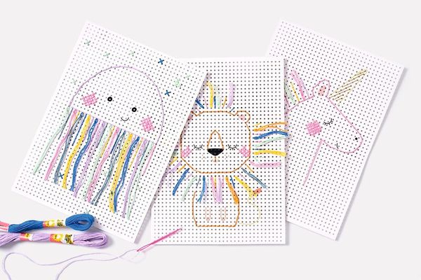 FOLIA Stickkarton Animals, weiß FOLIA Stickkarton Animals, weiß