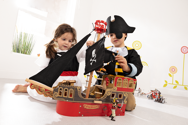 PAPO Piratenschiff aus Holz, 55 x 14,5 x 51 cm, ab 3 Jahre