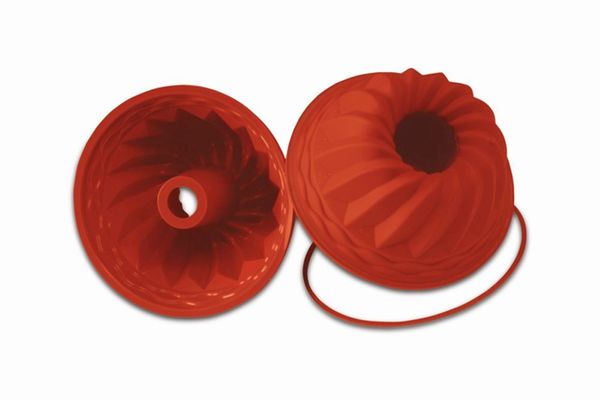 rot, donut-förmig, Silikon, gefaltet, Auslauf