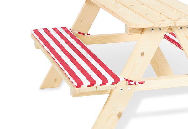 PINOLINO Polsterauflagen für Gartenmöbel Nicki 4, weiß-rot