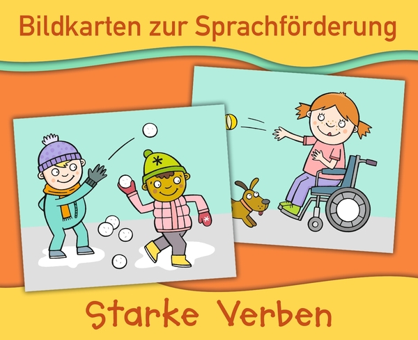 Bildkarten zur Sprachförderung: Starke Verben Bildkarten zur Sprachförderung: Starke Verben