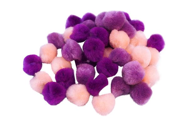 Pompons, Ø 2 cm, 1500 Stück, Farbe gemischt Pompons, Ø 2 cm, 1500 Stück, Farbe gemischt