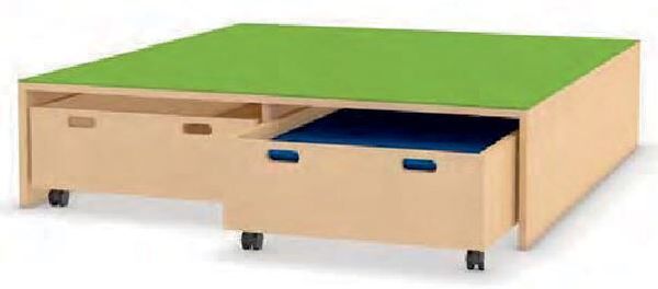 BasicPlus Spiel- und Schlafpodest für 2 Rollkästen, H: 25cm BasicPlus Spiel- und Schlafpodest für 2 Rollkästen, H: 25cm