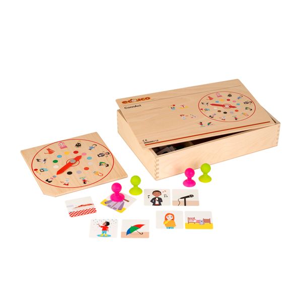 holzbox, spielzeug, karten, puzzle, würfelspiel
