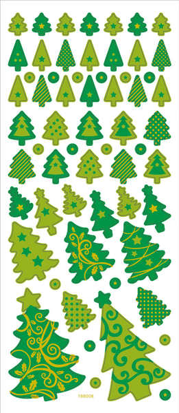 FOLIA Glitter-Sticker X-Mas, 253 Stück