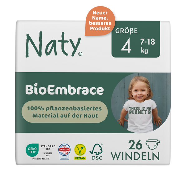 NATY Ökowindeln, Größe 4 (7-18 Kg), 26 Stück