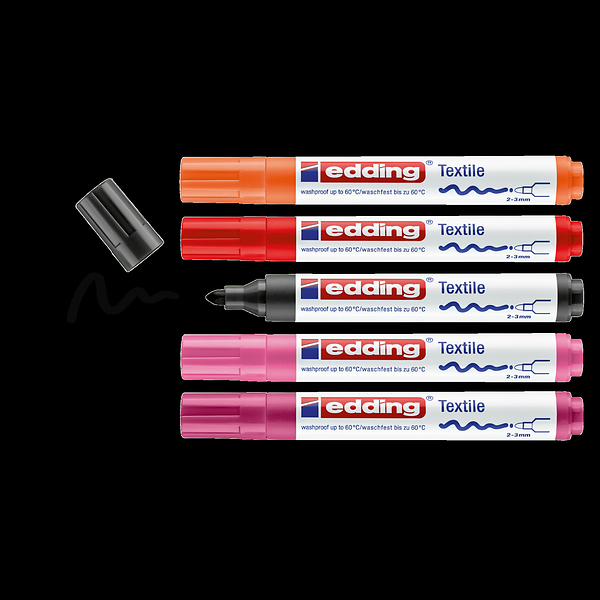 edding 4500 Textilmarker. 5er-Set warme Farben