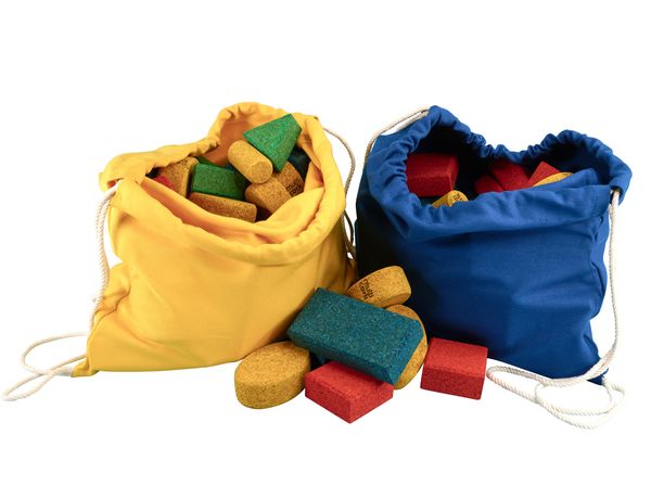 Buntes Korkbaustein-Set, 125 Stück