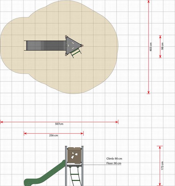 Rutsche Birk, Fallhöhe 90 cm Rutsche Birk, Fallhöhe 90 cm