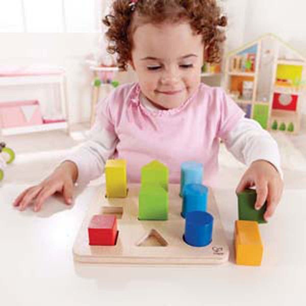 HAPE Farben- und Formensortierer, 10 Teile aus Holz, ab 18  Monate