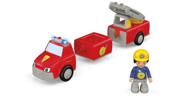 Spielzeugauto, Satzwagen, LKW, Kran, Figur