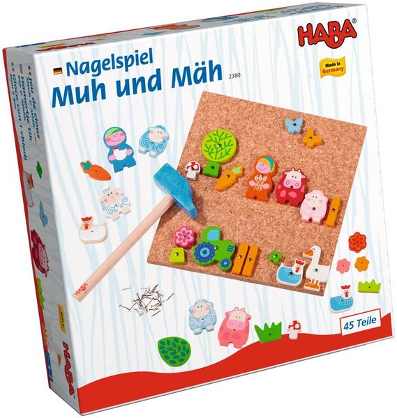 HABA Nagelspiel Muh & Mäh, 107 Teile, ab 3 Jahre HABA Nagelspiel Muh & Mäh, 107 Teile, ab 3 Jahre