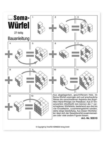 Soma-Würfel 60 x 60 mm, inkl. Beutel