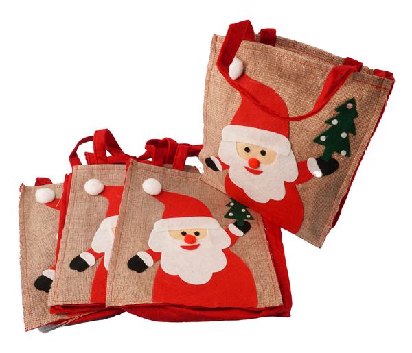 Weihnachtstragetasche mit Nikolausmotiv, 4 Stück Weihnachtstragetasche mit Nikolausmotiv, 4 Stück