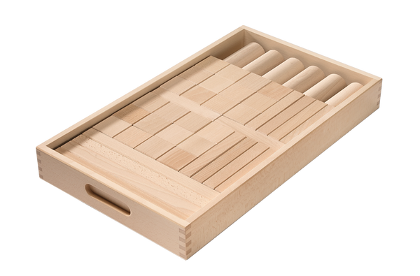 BRUDERHAUS DIAKONIE Holzbausteinwagen mit 194 Fröbelbausteinen (50 mm)