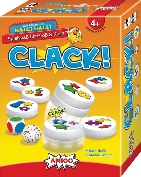 Clack!, Gesellschaftsspiel, 2-6 Personen, ab 4 Jahre Clack!, Gesellschaftsspiel, 2-6 Personen, ab 4 Jahre