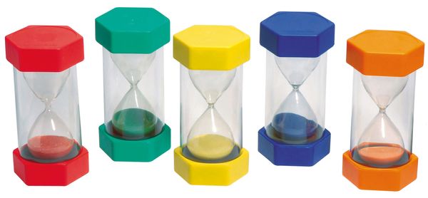 Sanduhren-Set Maxi (Höhe 16,5 cm): 1, 3, 5, 10 und 15 Minuten Sanduhren-Set Maxi (Höhe 16,5 cm): 1, 3, 5, 10 und 15 Minuten