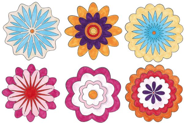 Riesenstempel "Mandalablumen", 6 tlg. Riesenstempel "Mandalablumen", 6 tlg.