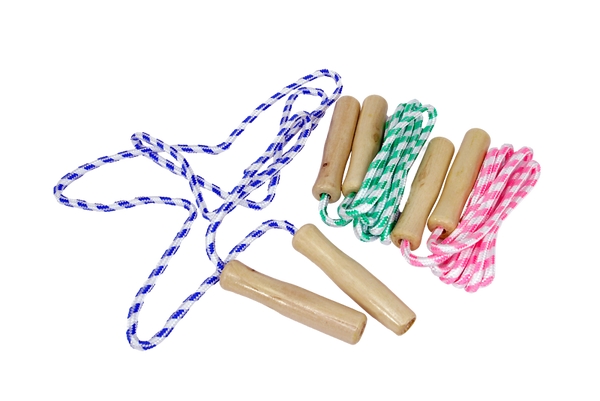 Seilspiel, Springseil, Seil, Holzgriff, Garnitur Seil