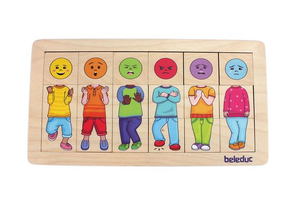 Match & Mix Puzzle Emotionen, Holz, 30 Teile, ab 4 Jahre