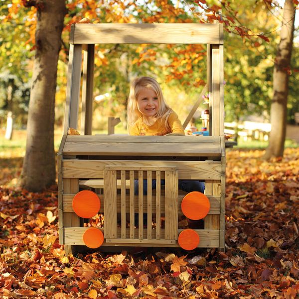 Holzauto, Holzspielzeug, Fahrzeug, Kinderspiel, Herbstfarben