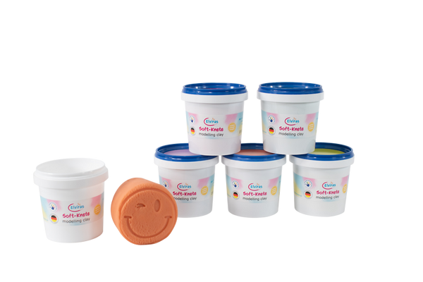 ELVIRAS Kinder-Softknete, Pastellfarben, 150 g, Farbe wählbar