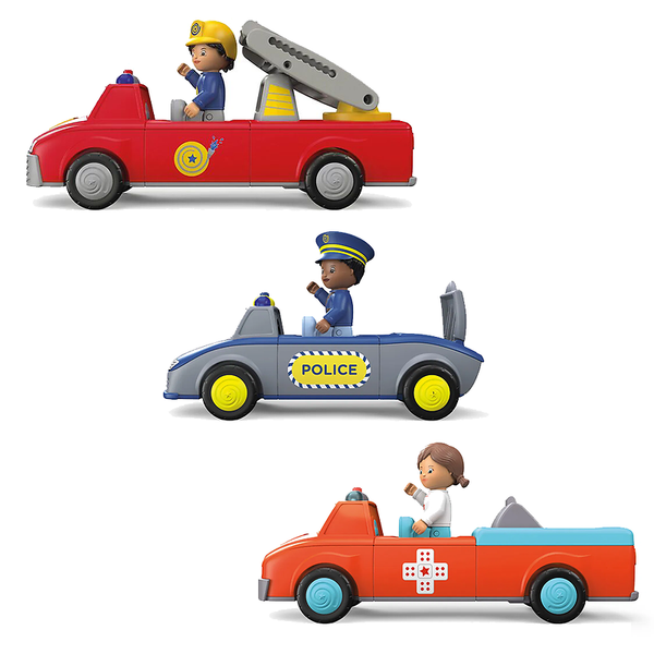 Spielzeugauto, Feuerwehrwagen, Polizeiauto, Rettungswagen, Puppenauto