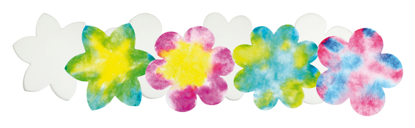 Farbverlaufende Papier-Blumen, 80 Stück Farbverlaufende Papier-Blumen, 80 Stück