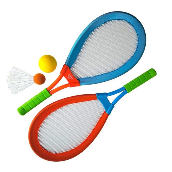 Badminton-Schläger, Doppel-Set, Schläger mit Netz, Bälle, Casual-Spielzeug