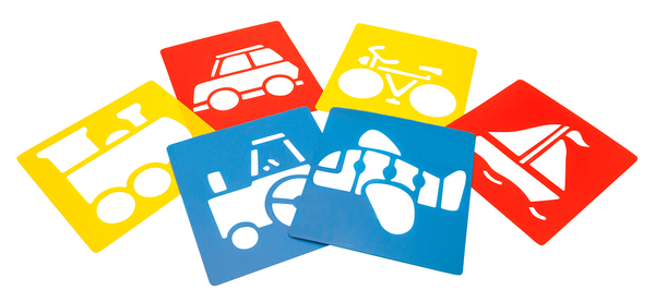 Schablonen Fahrzeuge, 6 Stück  Schablonen Fahrzeuge, 6 Stück