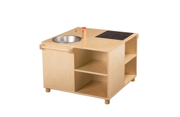 Holzküche, Kinderküche, Küche Spielzeug, Holz, Kochfeld