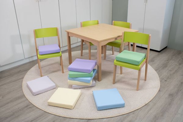 KITAEINKAUF Sitzkissen-Set, Kunstleder, Pastell, 10 Stück