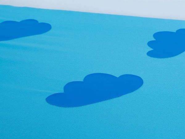 Spielmatte für Ecke mit Wandpolster, Schaumstoff/ Kunstleder, Motiv Wolken, (HxTxB): 140 x 140 x 50 cm