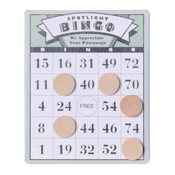 Bingospiel mit Kurbel, 75 Holzkugeln, 1 Bingobrett, 24 Karten (SONDERANGEBOT)