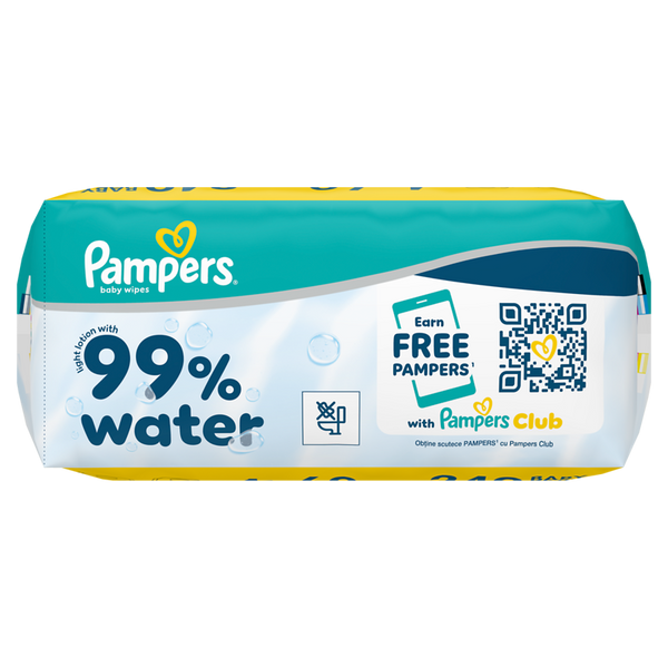 PAMPERS 99% Water Feuchttücher, 4x60Stk.