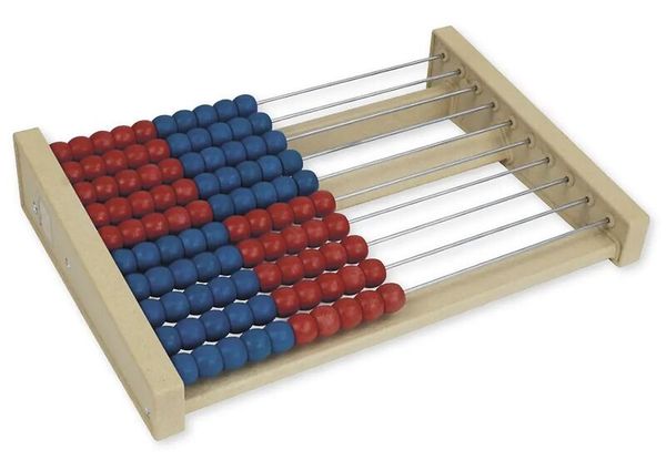 Rechenrahmen für 100-er Zahlenraum, rot/blau