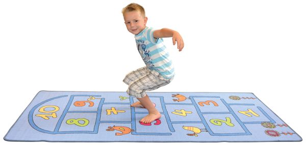 Teppich Hüpfspiel mit Zahlen, 95 x 200 cm, 100 % Polyamid und Textilrücken